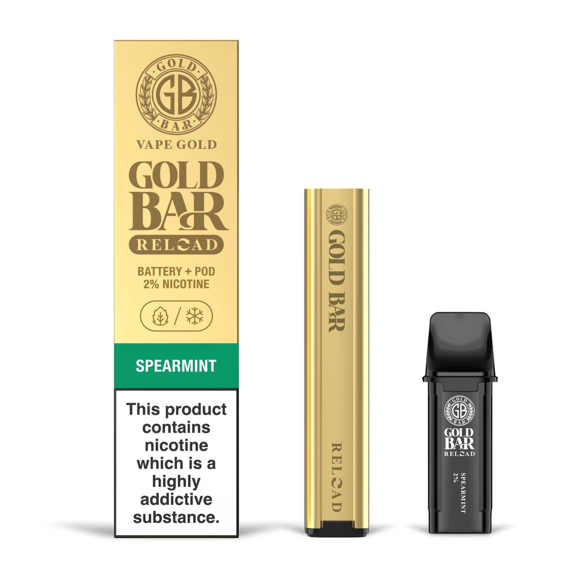 GOLD BAR RELOAD BATTERY + POD SPEARMINT (10) Main image