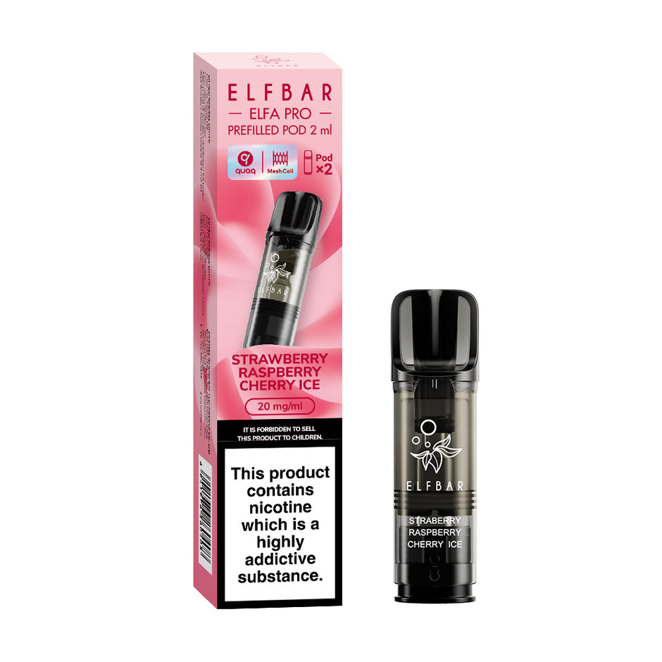 ELFBAR ELFA PRO PREFILLED POD STRAWBERRY RASPBERRY CHERRY ICE (10) Main image