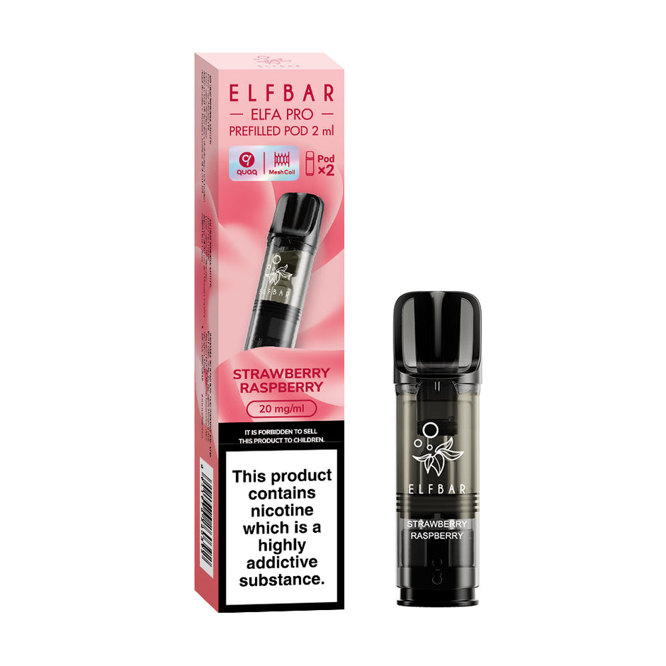 ELFBAR ELFA PRO PREFILLED POD STRAWBERRY RASPBERRY (10)