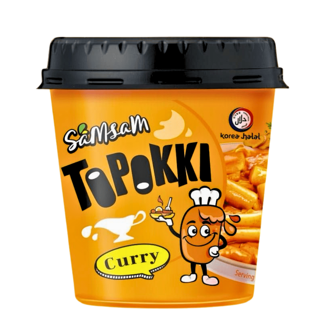 Samsam Topokki Cups Curry Flavour (6x120g) Korean Main image