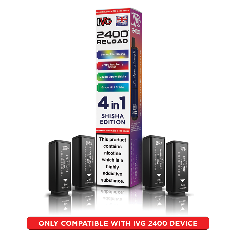 IVG 2400 RELOAD POD 4 PACK SHISHA EDITION (5) Main image