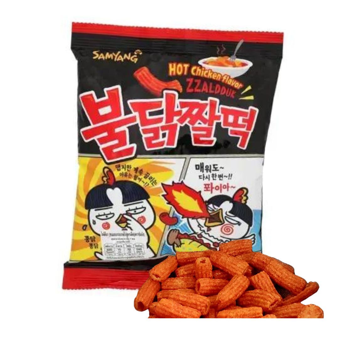 Samyang Hot Chicken Flavour Zzaldduck Snack (Topokki Shape) 24x120g Main image