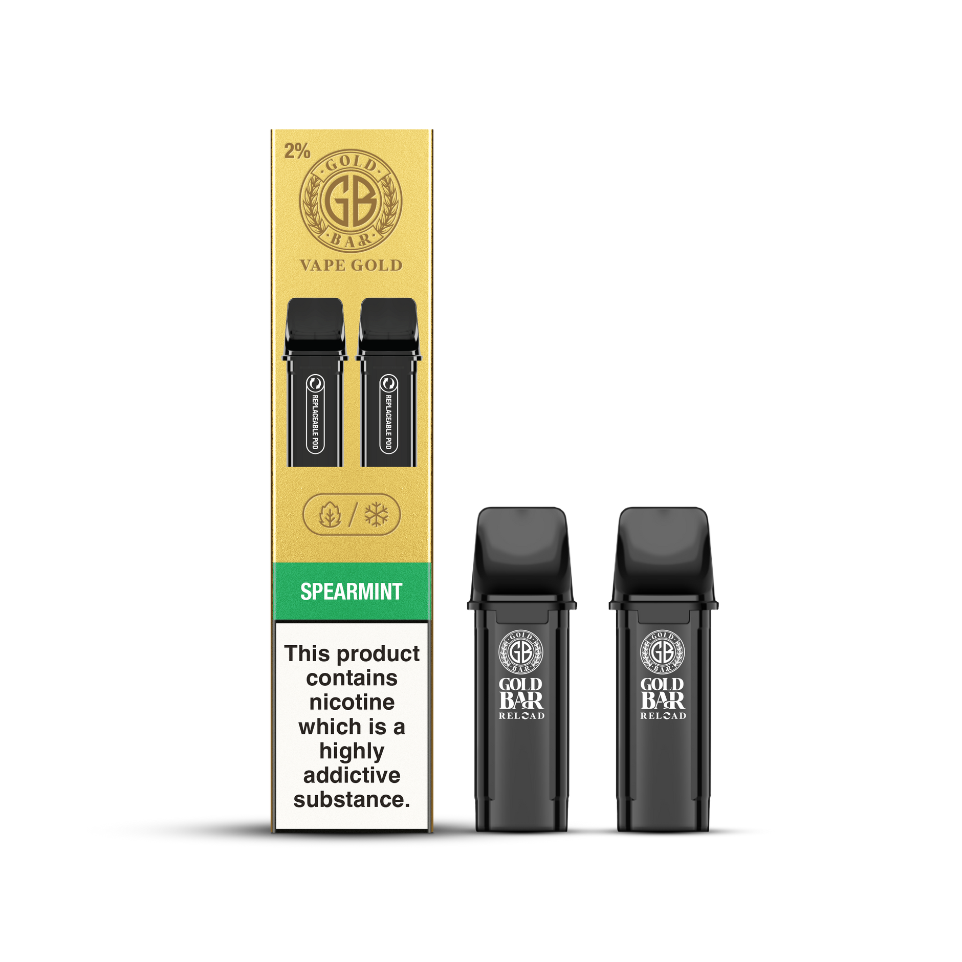 GOLD BAR RELOAD PODS 2PK SPEARMINT (10) Main image