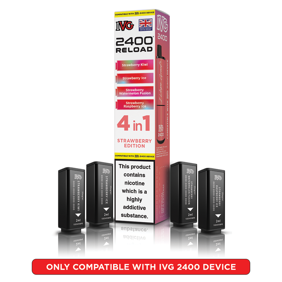 IVG 2400 RELOAD POD 4 PACK STRAWBERRY EDITION (5) Main image