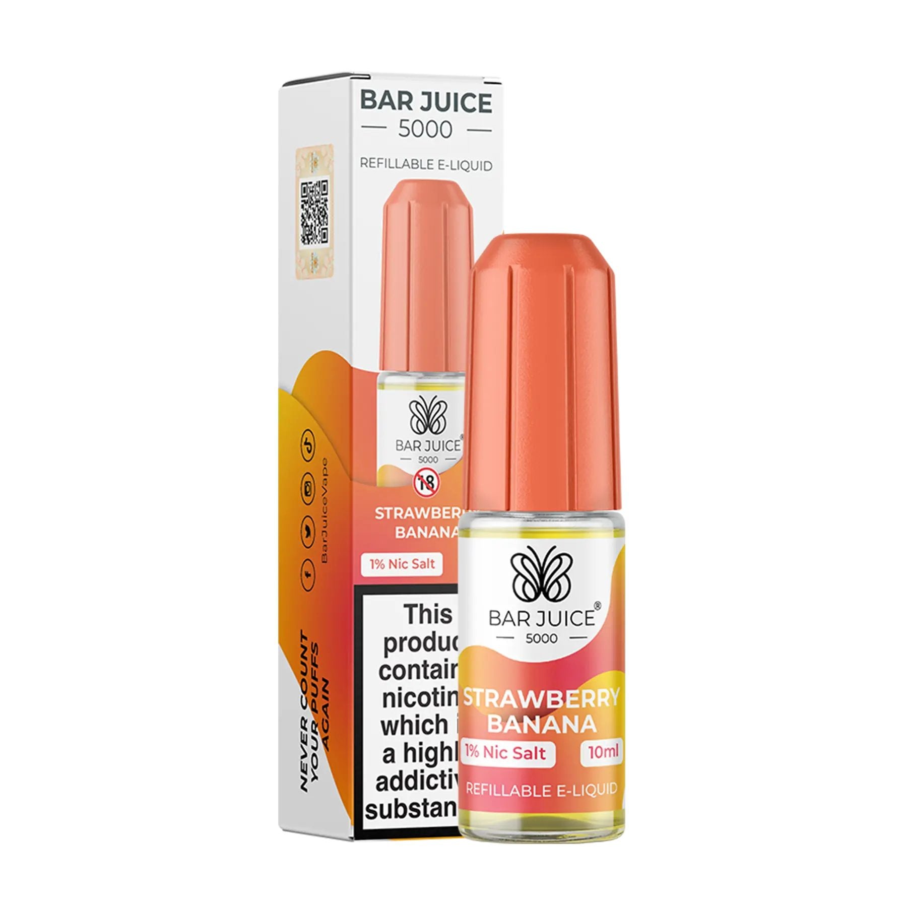 Bar Juice 5000 Nictone Salt Strawberry Banana 10ml 10 Pack