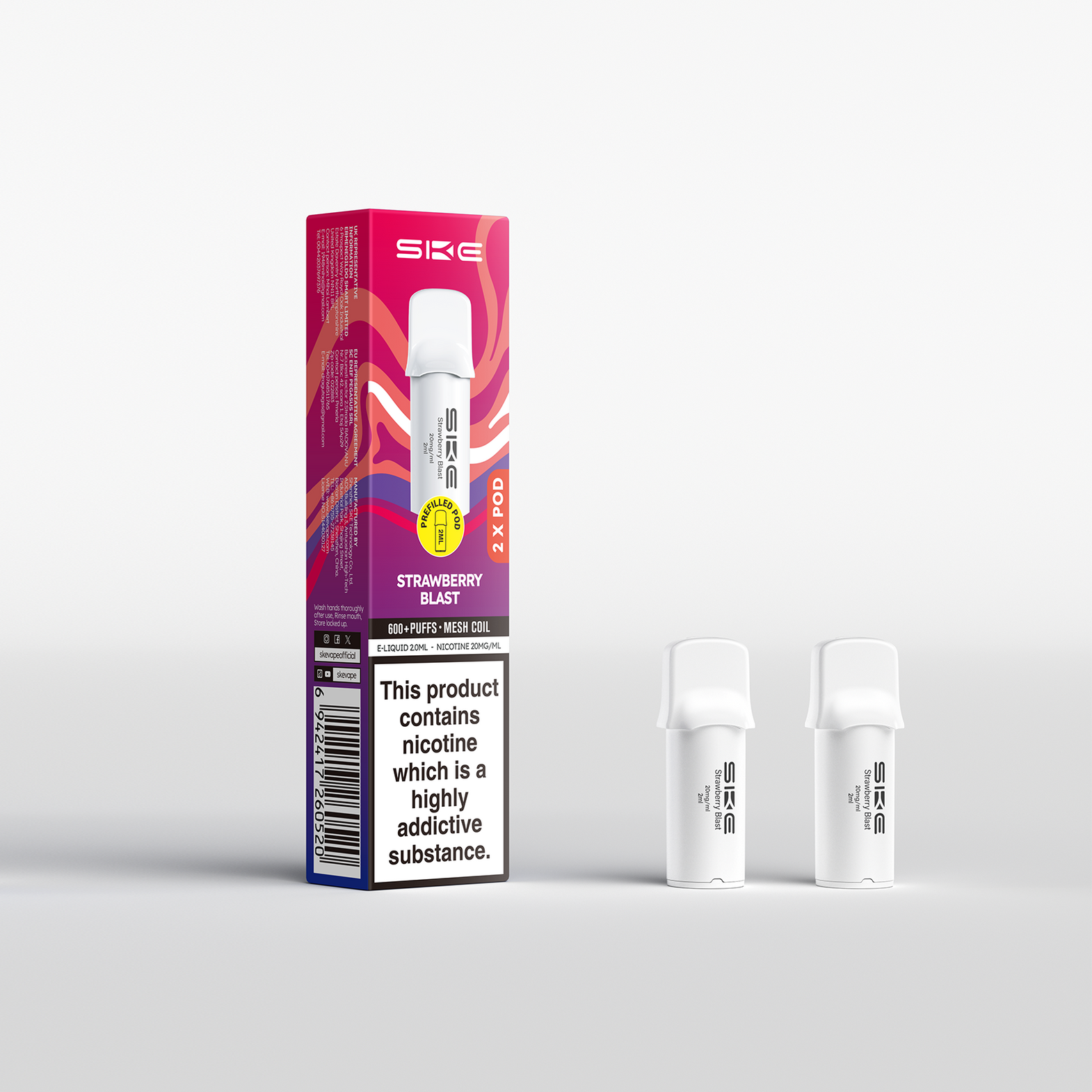 SKE 600 PRO REFILL POD 2 PACK STRAWBERRY BLAST (10) Main image