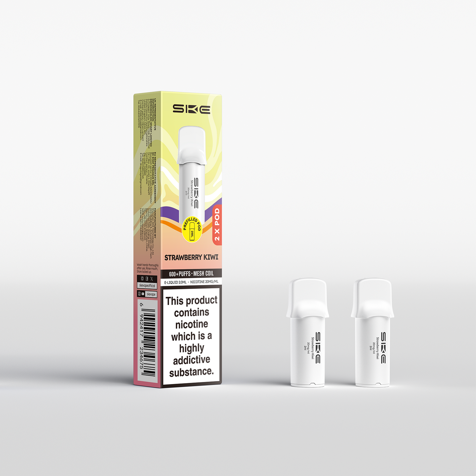 SKE 600 PRO REFILL POD 2 PACK STRAWBERRY KIWI (10) Main image