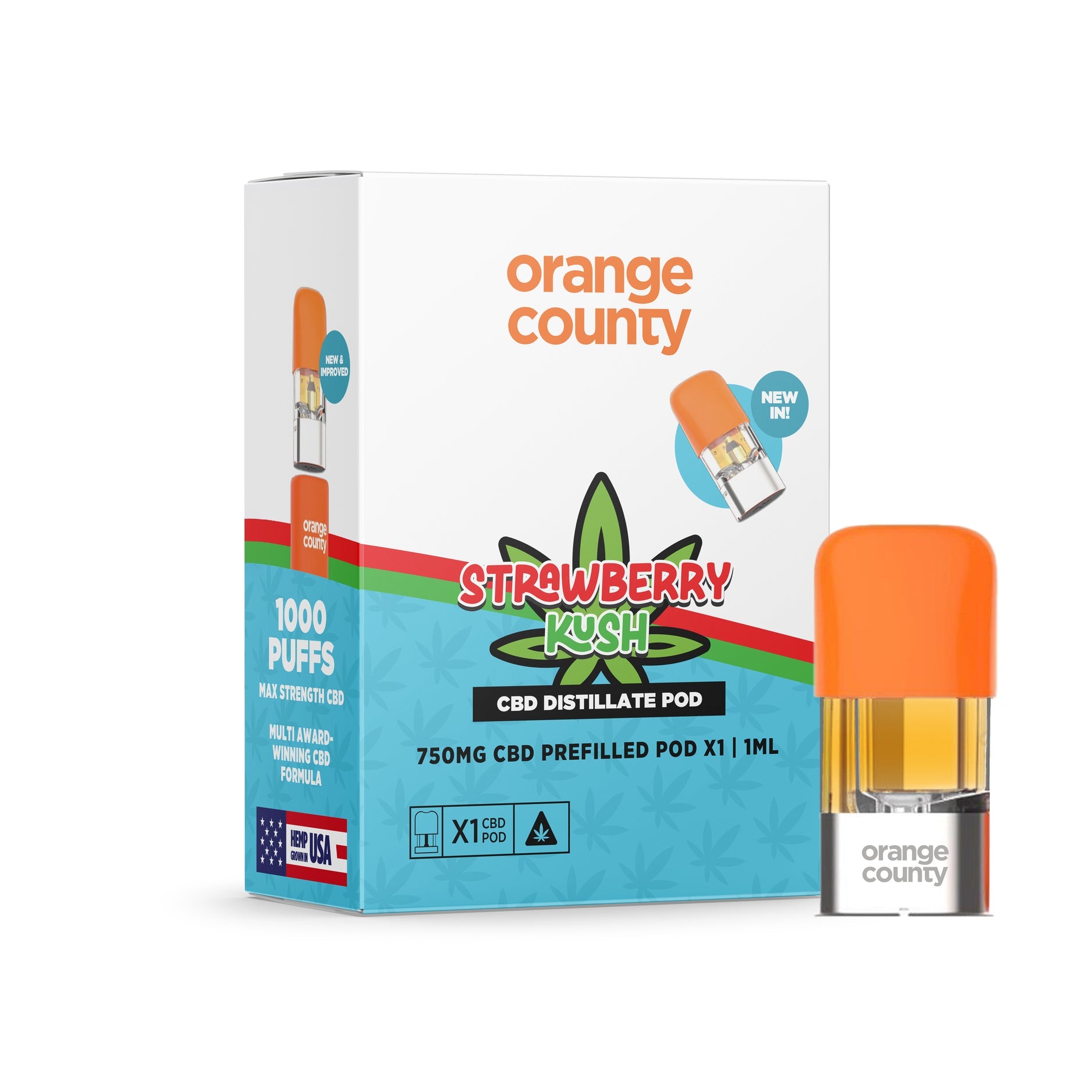0RANGE COUNTY CBD 750MG REPLACEMENT POD STRAWBERRY KUSH