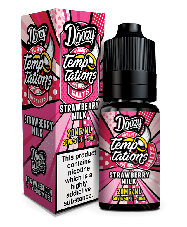 DOOZY TEMPTATIONS 10ML NIC SALTS STRAWBERRY MILK (10) Main image