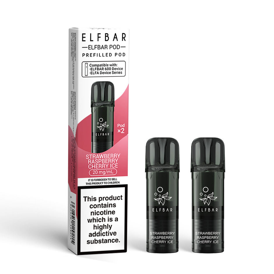 ELFBAR 600 2025 2PK PODS STRAWBERRY RASPBERRY CHERRY ICE (10) Main image