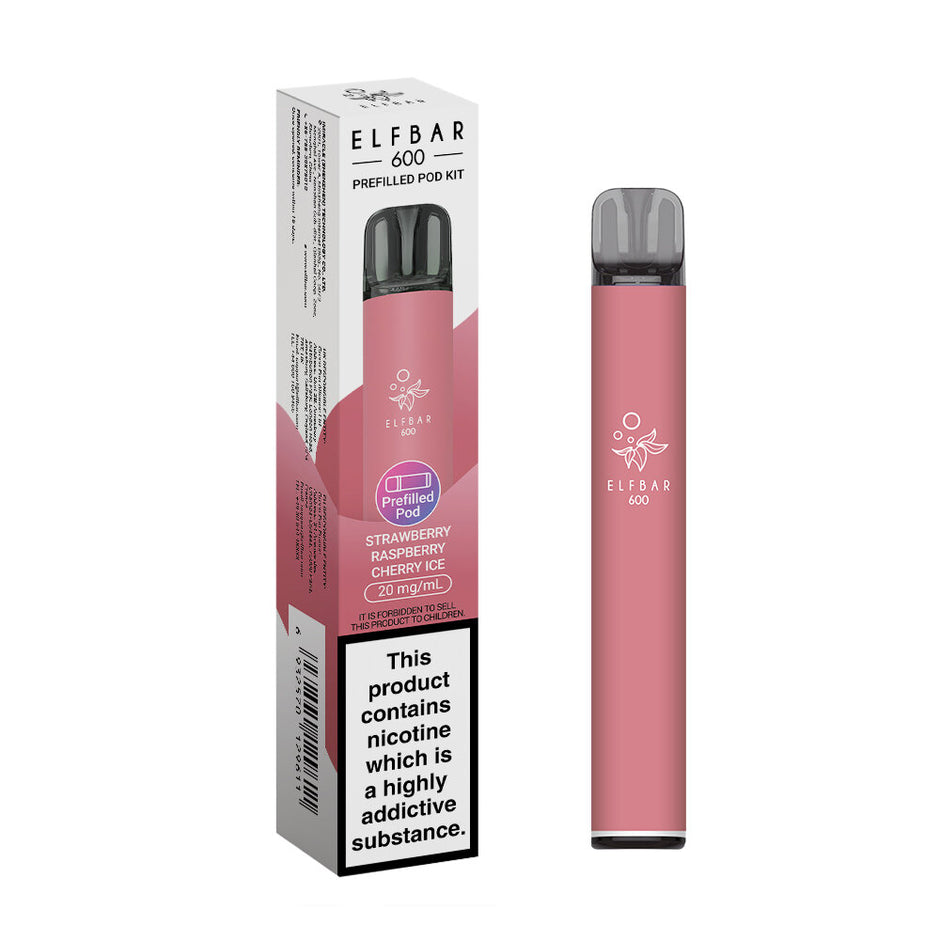 ELFBAR 600 2025 KIT STRAWBERRY RASPBERRY CHERRY ICE (10) Main image