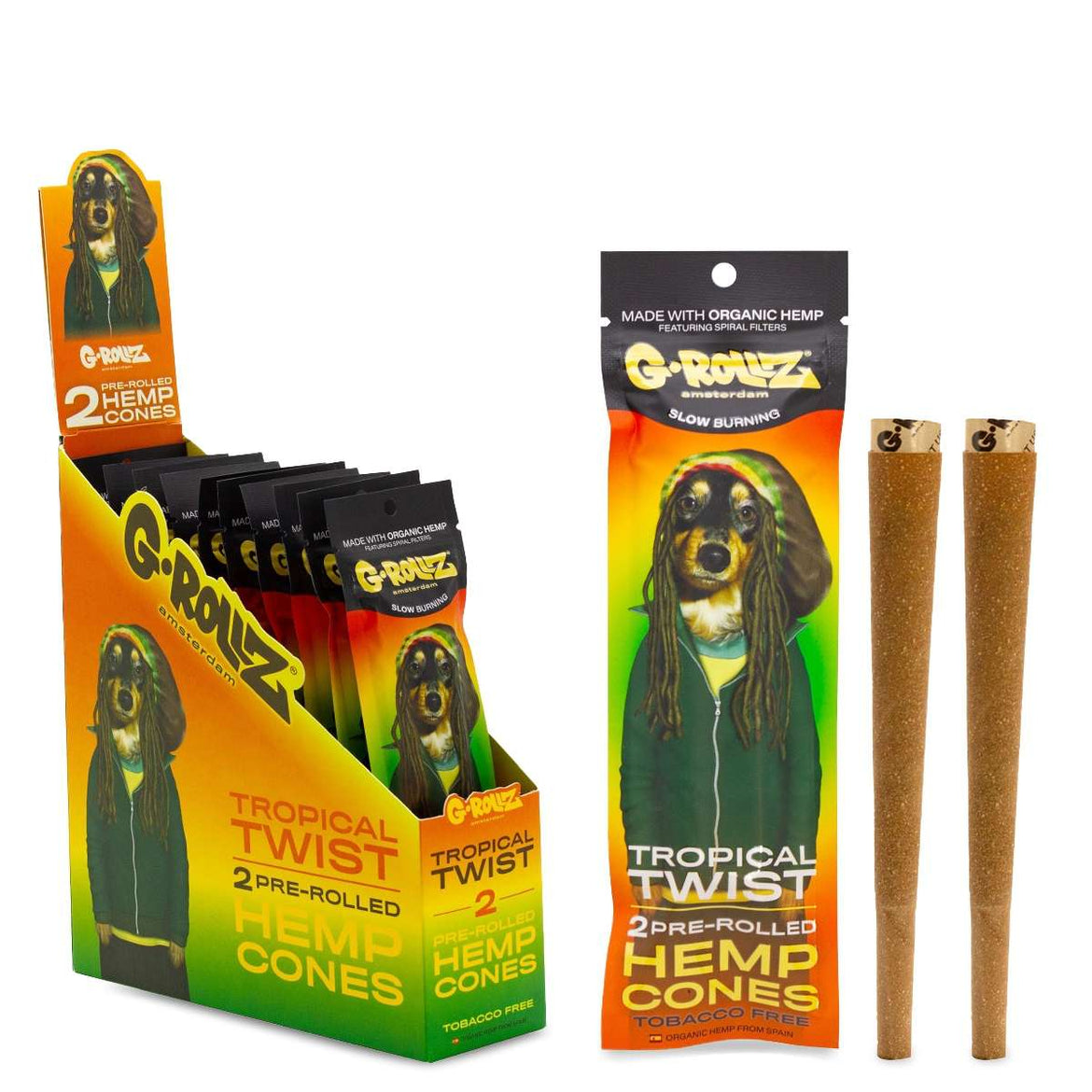 G-ROLLZ PRE-ROLLED HEMP CONES "TROPICAL TWIST" (12) Main image