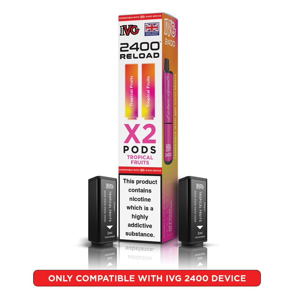 IVG 2400 RELOAD POD 2 PACK TROPICAL FRUITS (5)