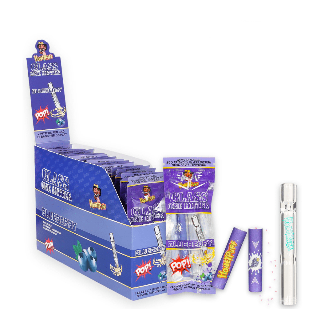Honeypuff Glass One Filter 2 tips Pop Blueberry Flavour 20 Pack Main image