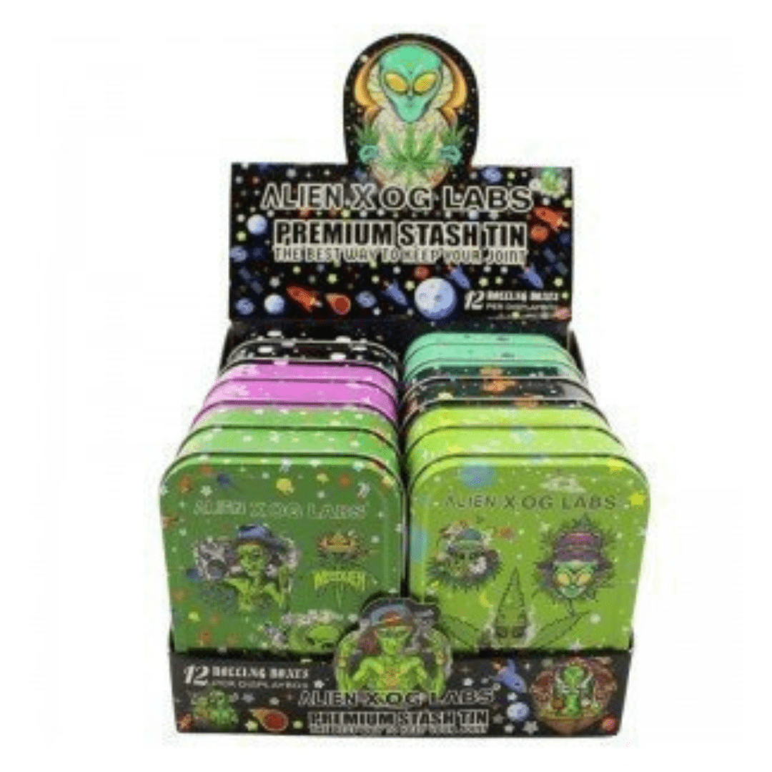 Metal Stash Tin With Alien X OG Labs Print