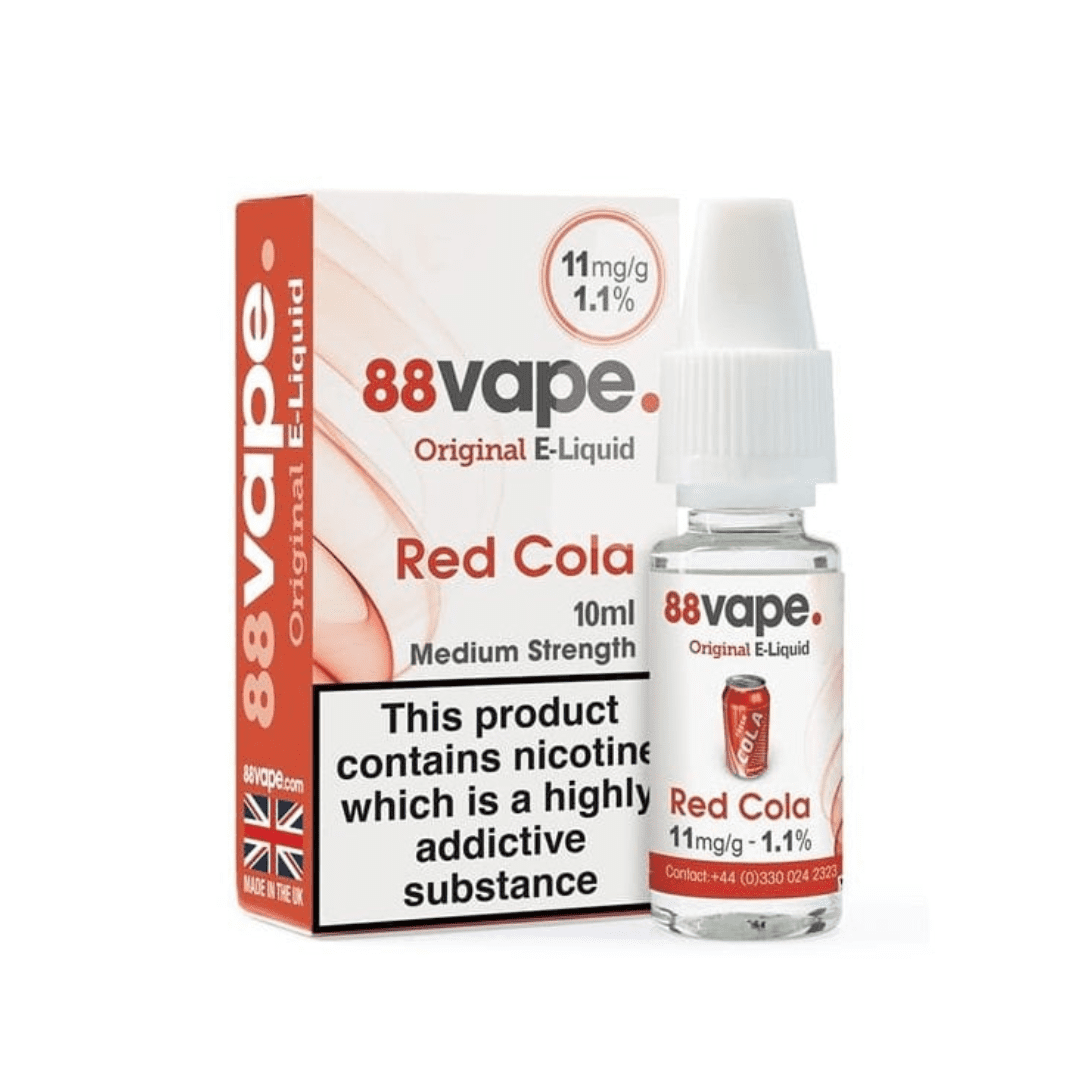 88 Vape E-Liquid Red Cola 10ml 20 Pack - 11mg Main image
