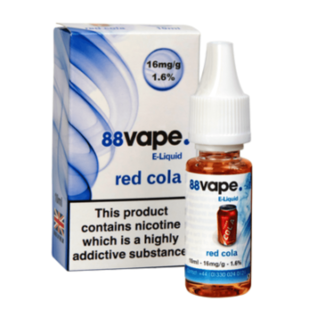 88 Vape E-Liquid Red Cola 10ml 20 Pack - 16mg