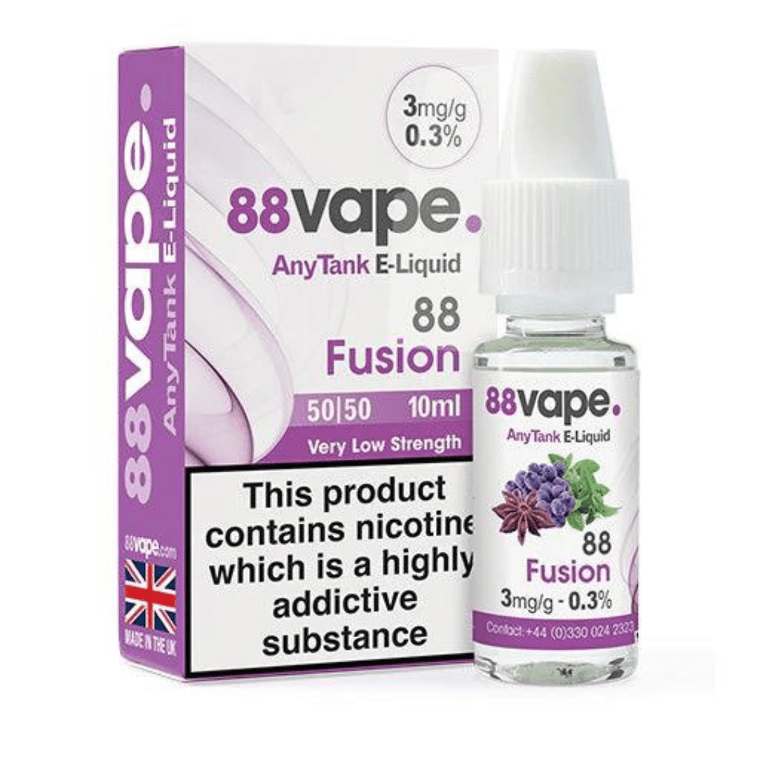88 Vape E-Liquid Fusion 10ml 20 Pack - 3mg Main image