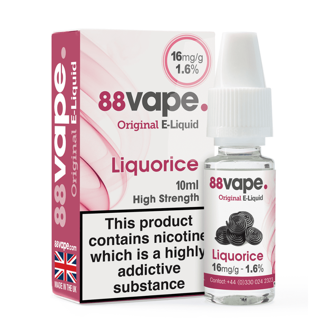 88 Vape E-Liquid Liquorice 10ml 20 Pack - 16mg Main image