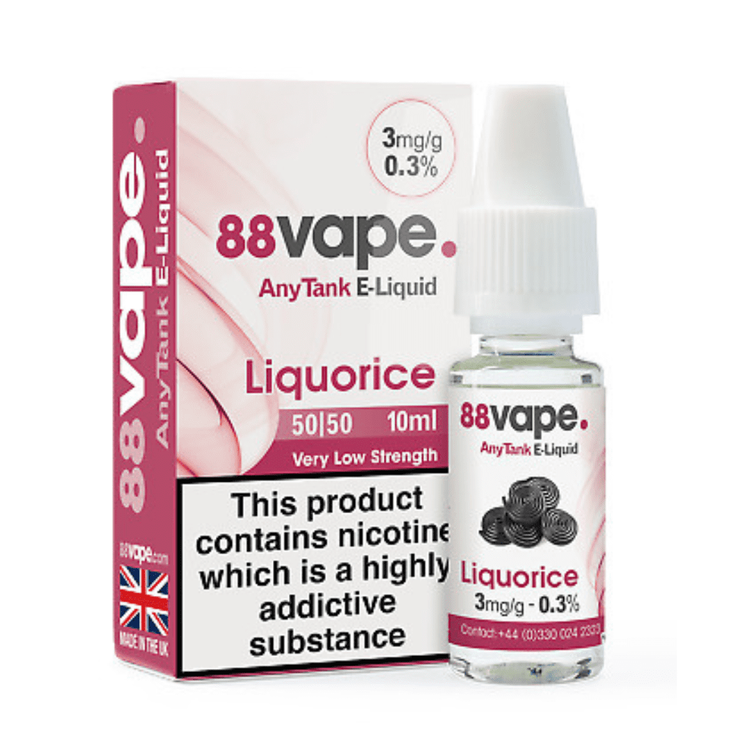 88 Vape E-Liquid Liquorice 10ml 20 Pack - 3mg Main image