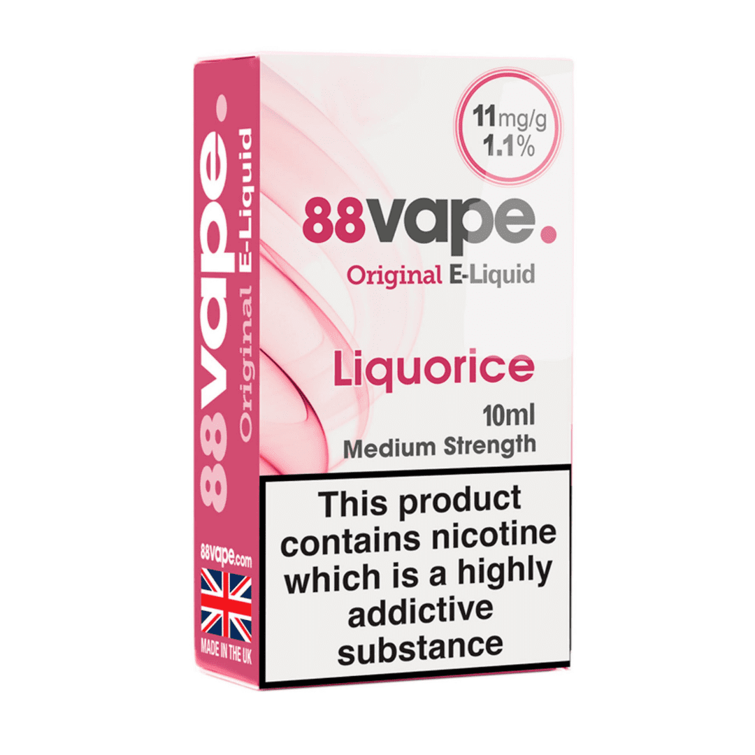 88 Vape E-Liquid Liquorice 10ml 20 Pack - 11mg Main image