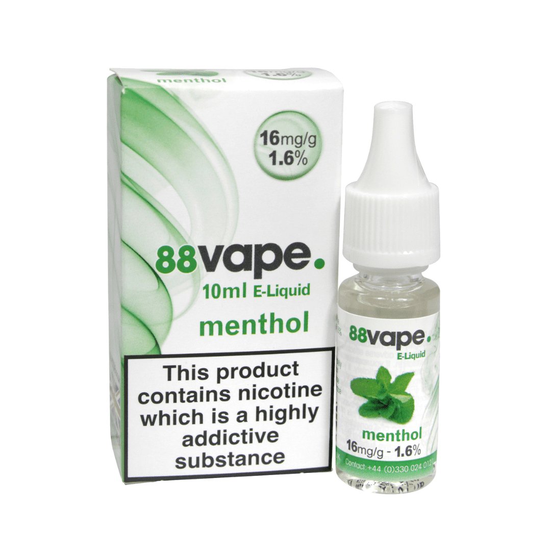 88 Vape E-Liquid Menthol 10ml 20 Pack - 16mg