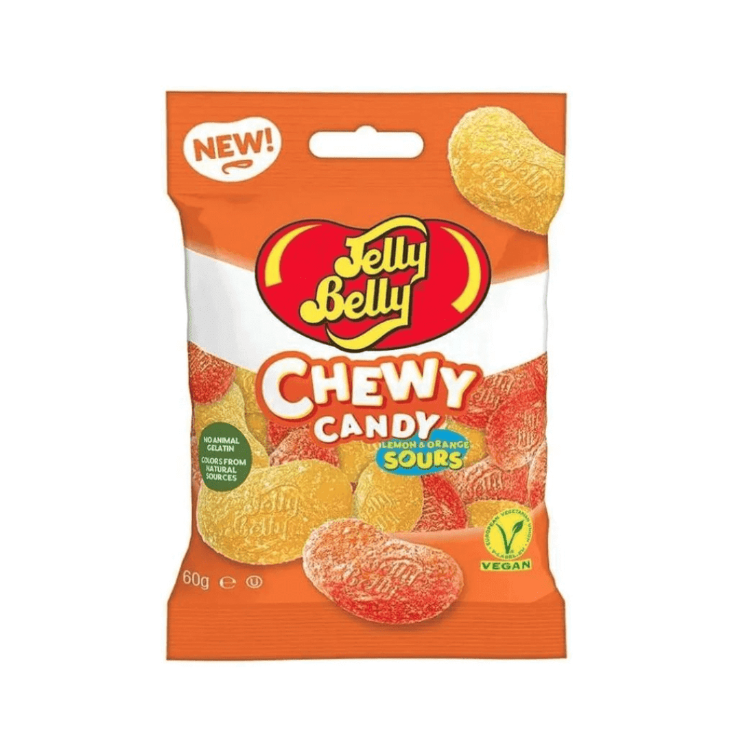 Jelly Belly Chewy Candy Sour Orange Lemon 60g 12 Pack