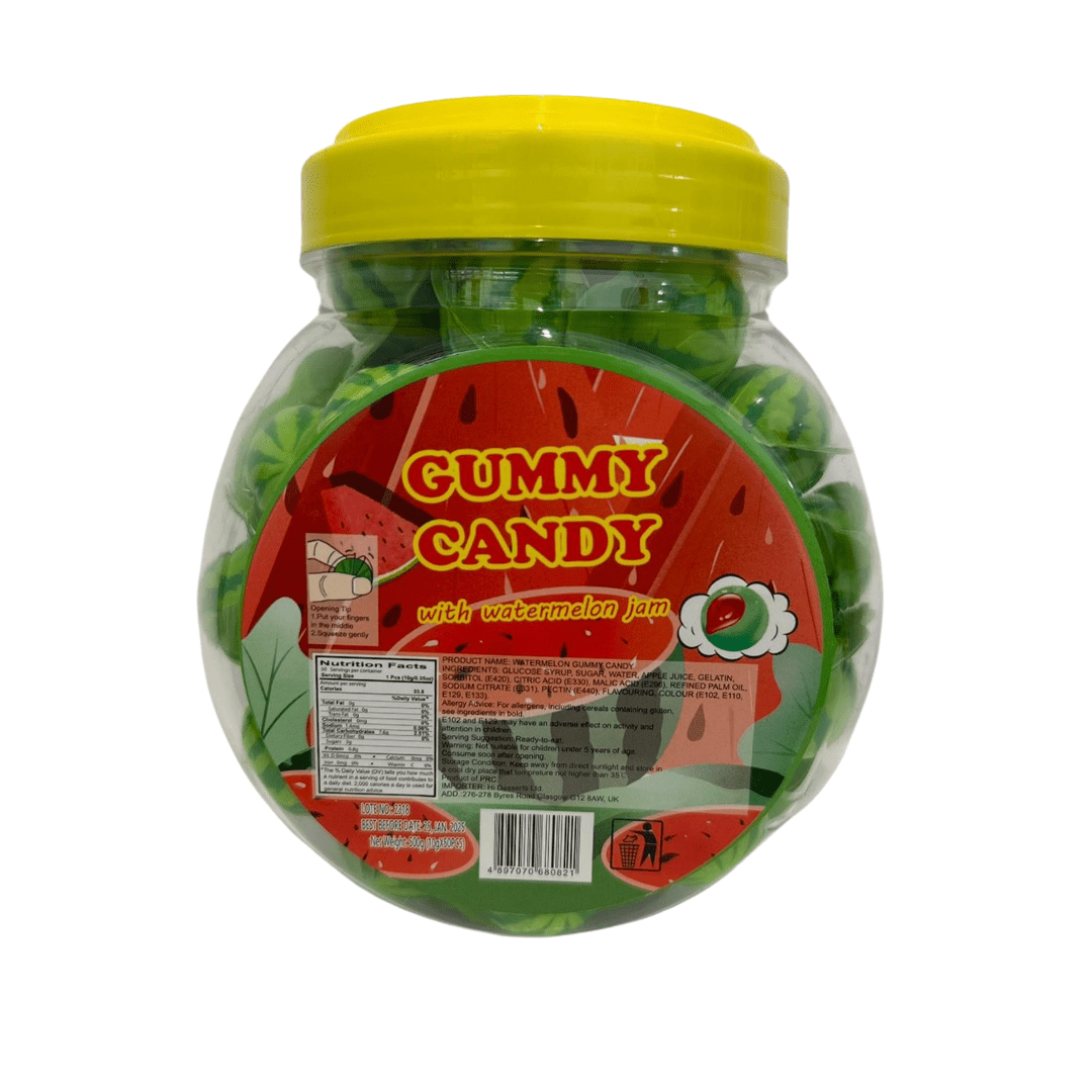Gummy Candy With Watermelon Jam Jar 10g 50 Pack