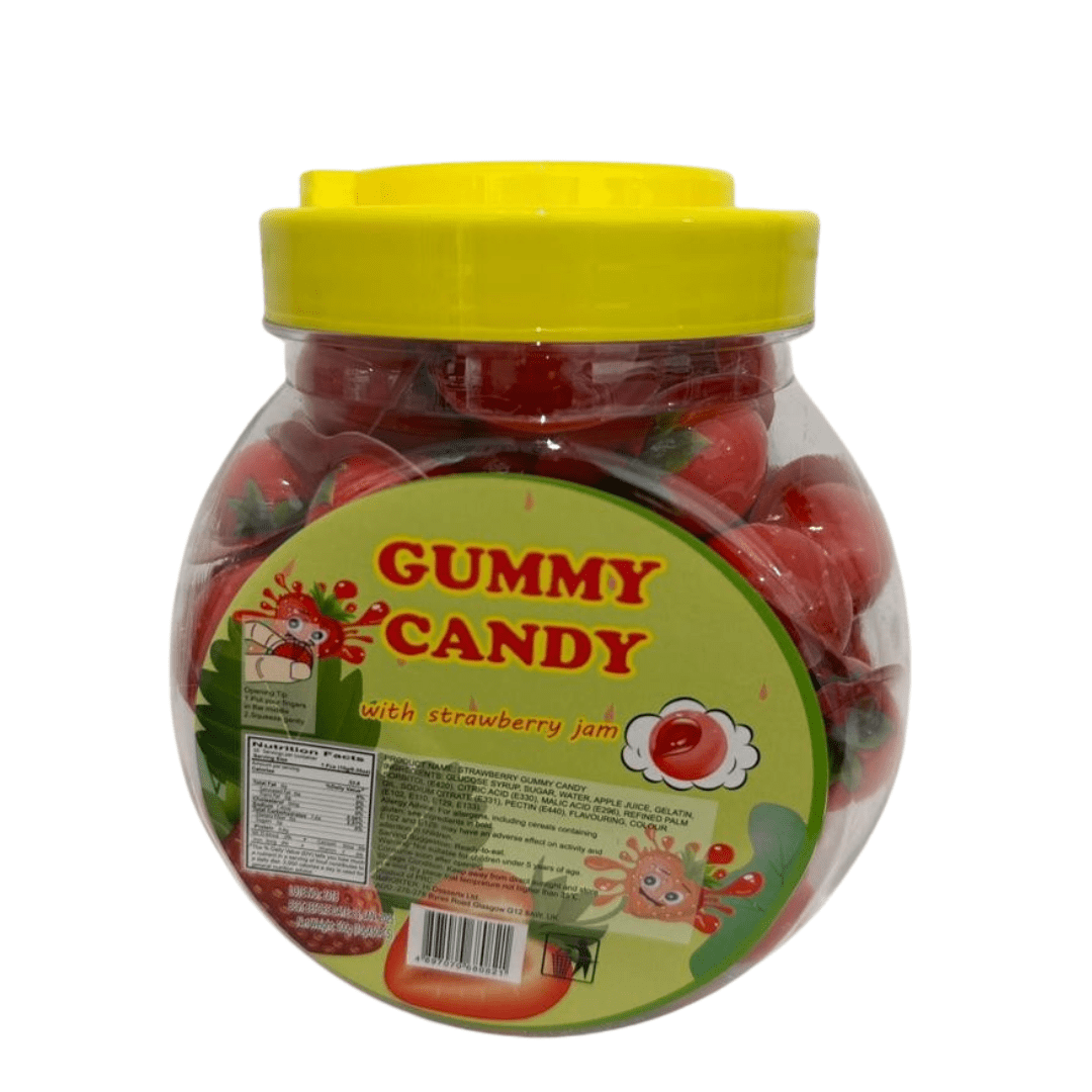 Gummy Candy With Strawberry Jam Jar 10g 50 Pack