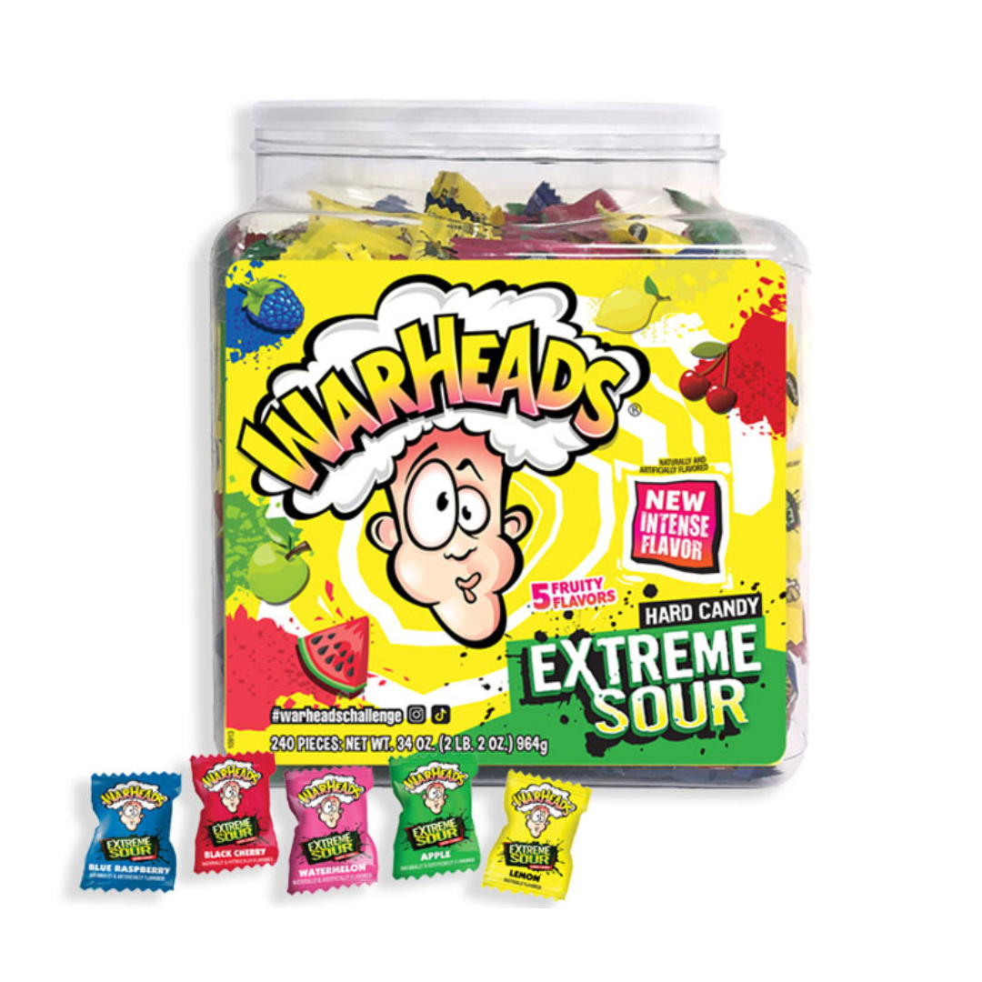 Warheads Extreme Sour Hard Candy Jar 964g 240 Pack Main image