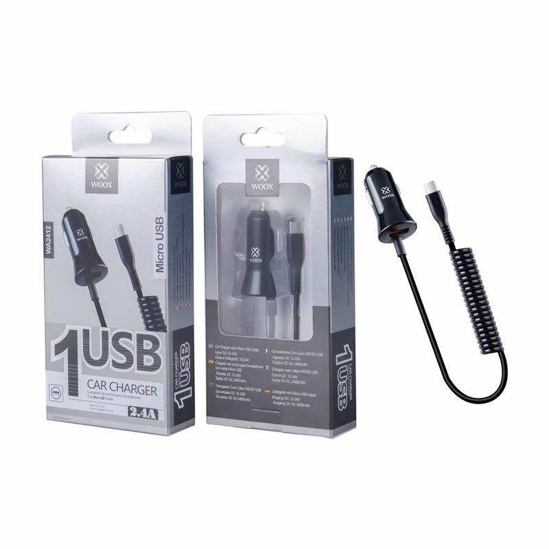 WA2412 Portable Car Charger with USB & Micro USB, 2.4A Main image