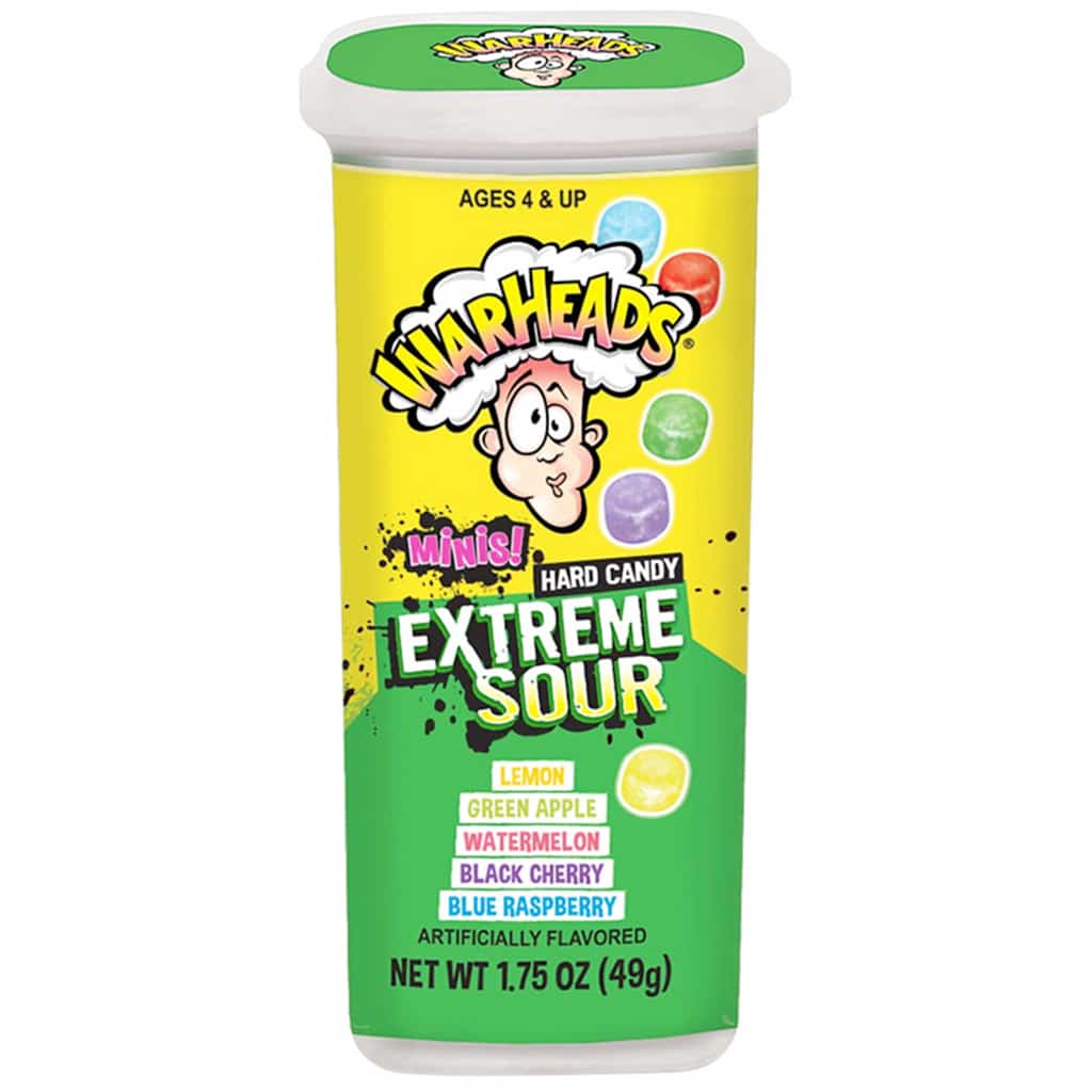 Warheads Extreme Sour Minis Hard Candy 49g Pack of 18