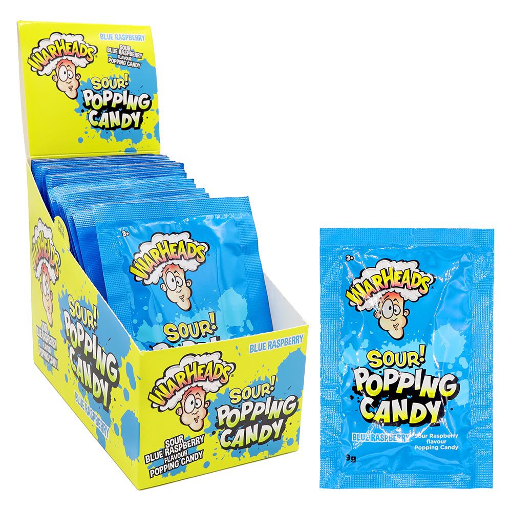 WarHeads Sour Popping Candy Blue Raspberry 20x9g Main image