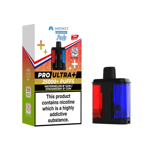 HAYATI PRO ULTRA 25K POD WATERMELON B'GUM/STRAWBERRY B'GUM (5) Main image