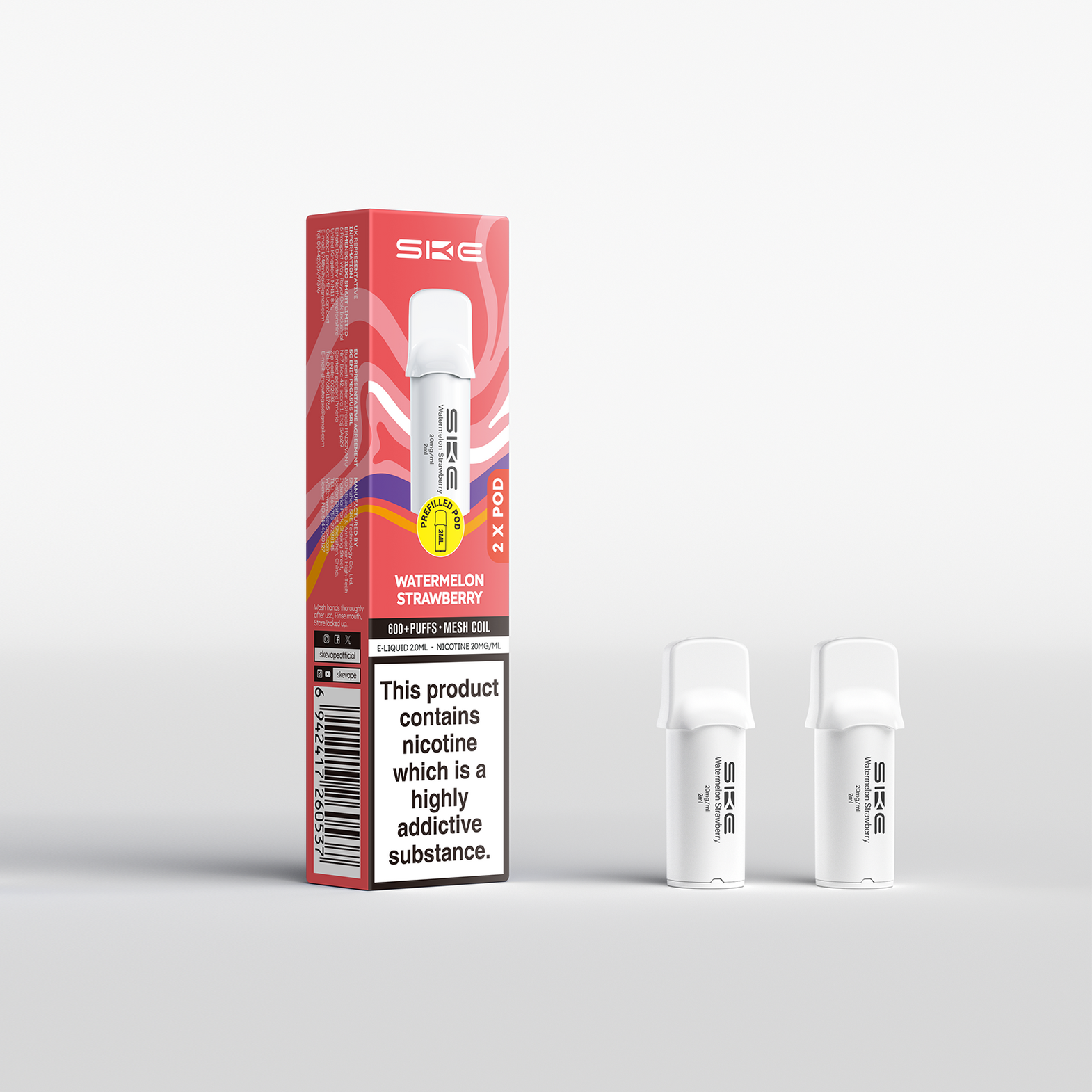 SKE 600 PRO REFILL POD 2 PACK WATERMELON STRAWBERRY (10) Main image