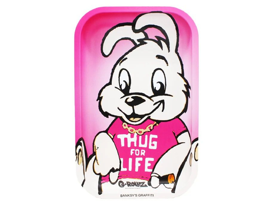 G-ROLLZ Medium Metal Rolling Trays With Different Design - Thug For Life Main image