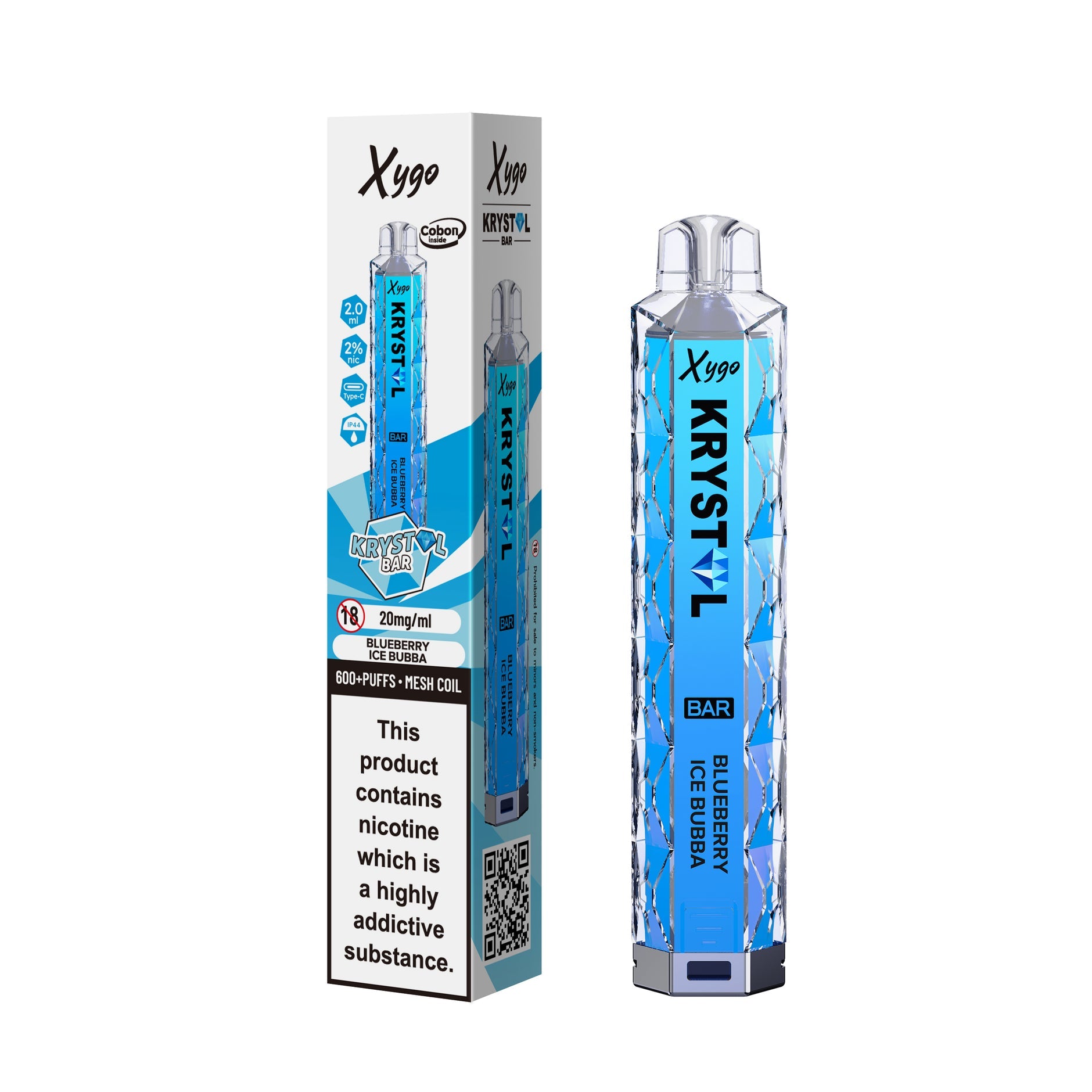 XYGO KRYSTAL 600 KIT BLUEBERRY ICE BUBBA (10) Main image
