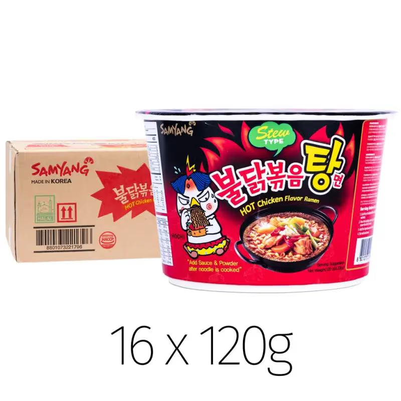 Samyang Buldak Hot Chicken Flavour Ramen Big Bowl (Stew Type) (16x120g)