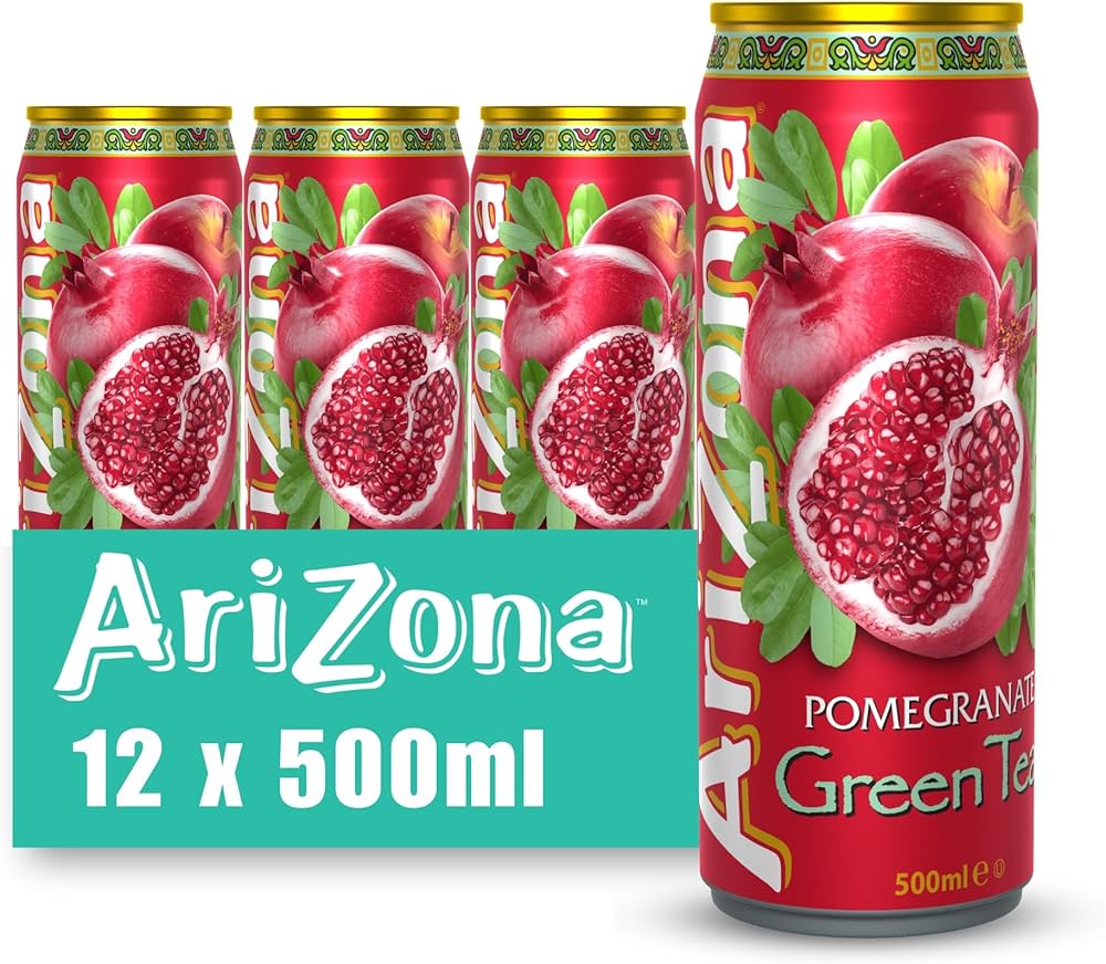 Arizona Pomegranate Green Tea Cans 12x500ml