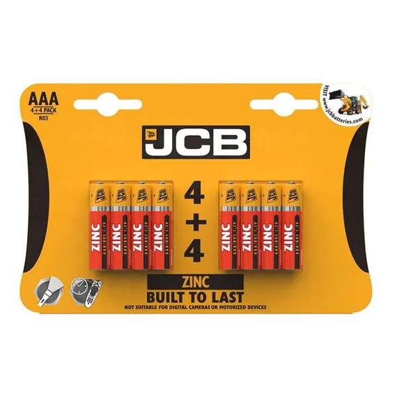 JCB AAA ZINC BATTERIES - PACK OF 4+4 (12) Main image