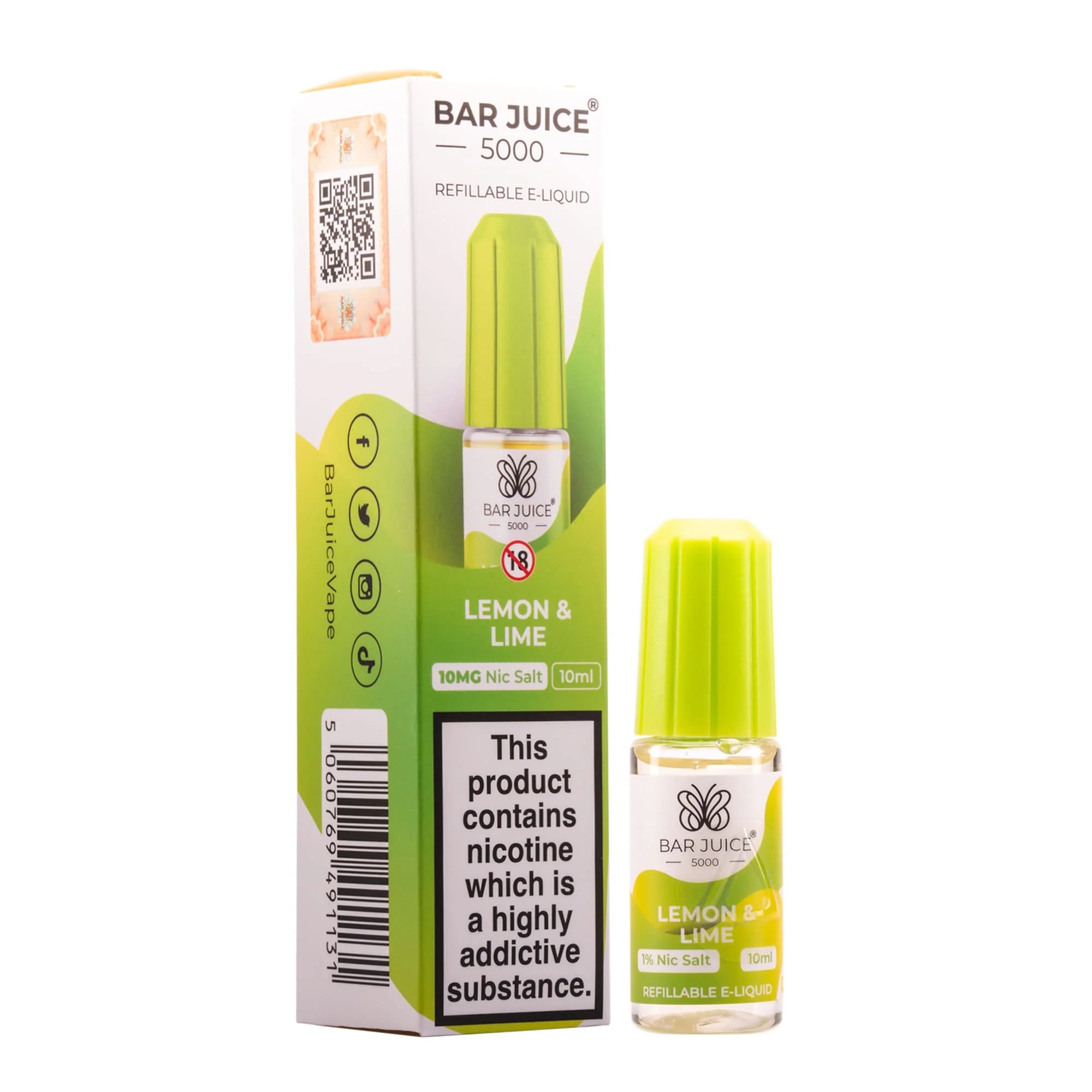 Bar Juice 5000 Nic Lemon & Lime Flavour 10ml 10 Pack