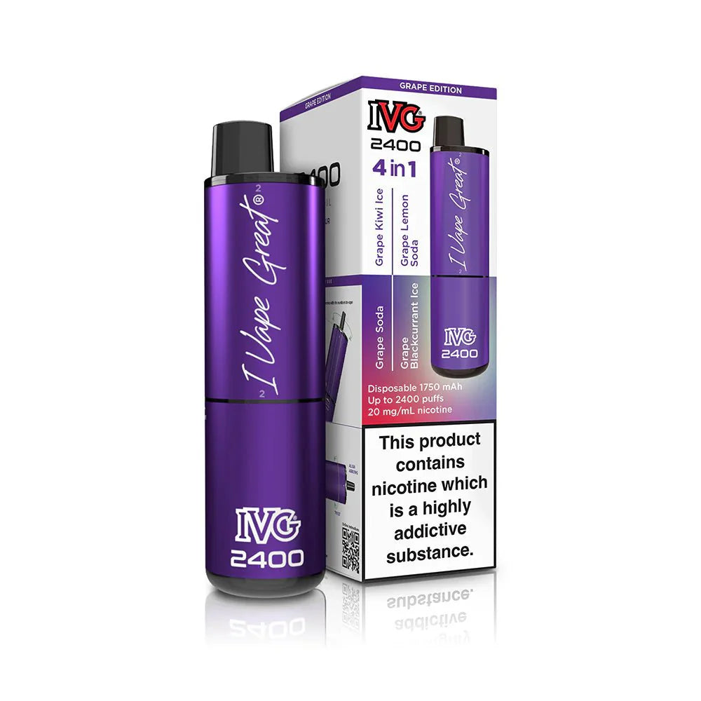 IVG 2400 4in1 Vape 5 Pack - Grape Edition Main image