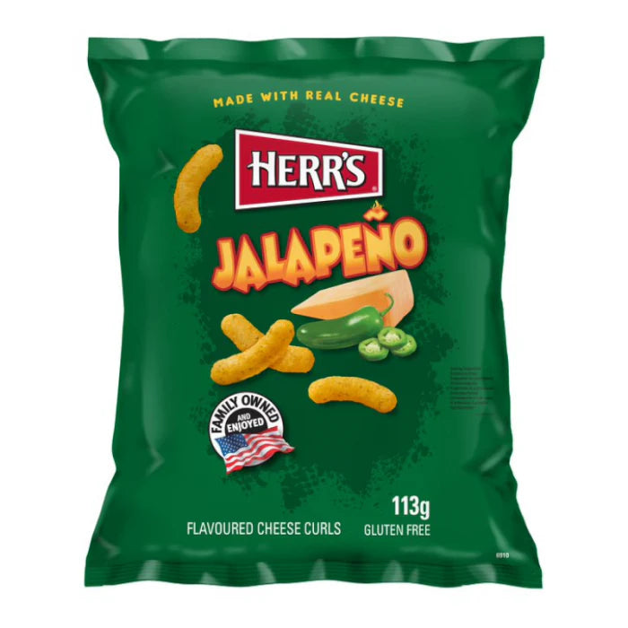 Herr's Jalapeno Cheese Curls (113g) Pack of 12