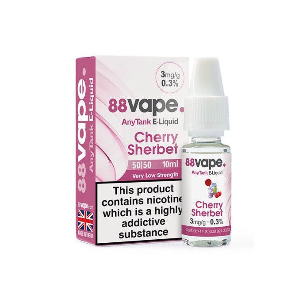88 Vape E-Liquid Cherry Sherbet 10ml 20 Pack - 3mg Main image