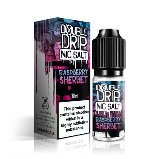 DOUBLE DRIP 10ML RASPBERRY SHERBET NIC SALTS (10) Main image