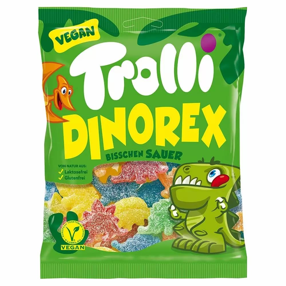 Trolli Dinorex Dinosaurs Vegan Sour Bite Sweets 100g Main image