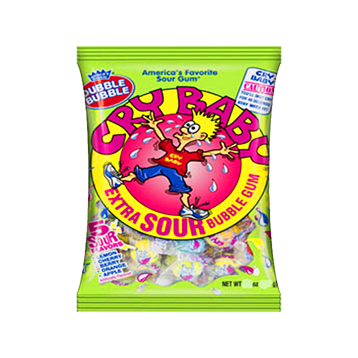 Dubble Bubble Cry Baby Extra Sour Bubble Gum 4oz (113g) Bag Main image