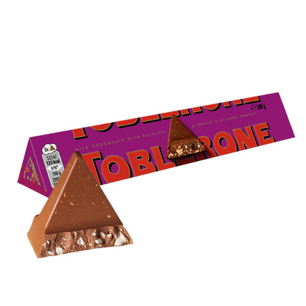 Toblerone Milk Chocolate with Raisin and Honey and Almond Nougat 20x100g Main image