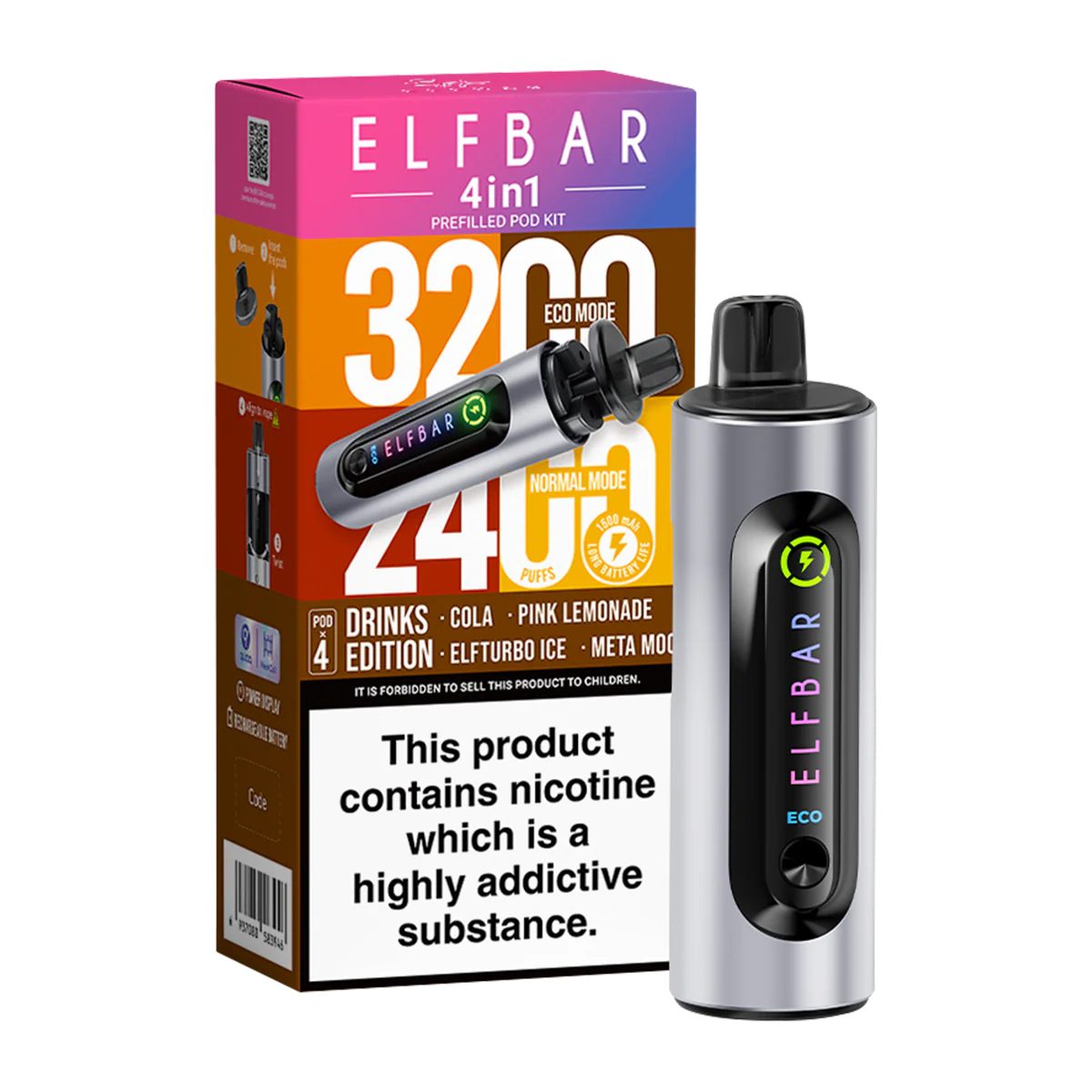 ElfBar 4in1 Prefilled Pod Bar 5 Pack - Drinks Edition Main image