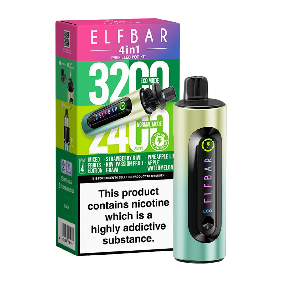 ElfBar 4in1 Prefilled Pod Bar 5 Pack - Mixed Fruits Edition Main image
